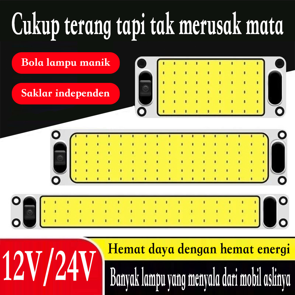 Truk Kabin Mobil Lampu Plafon Plafon Terang Super COB LED 12/24Volt Tahan Air