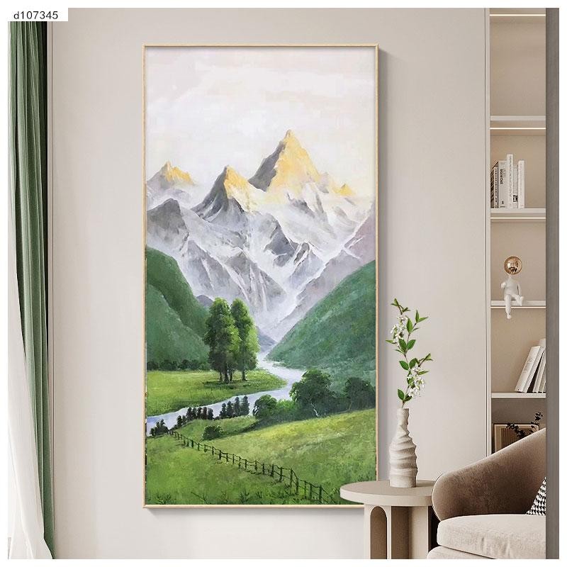 Wallpaper Lukisan Stiker Dinding Pemandangan Gunung - Wallstiker Estetik Gunung Dan Sungai COD