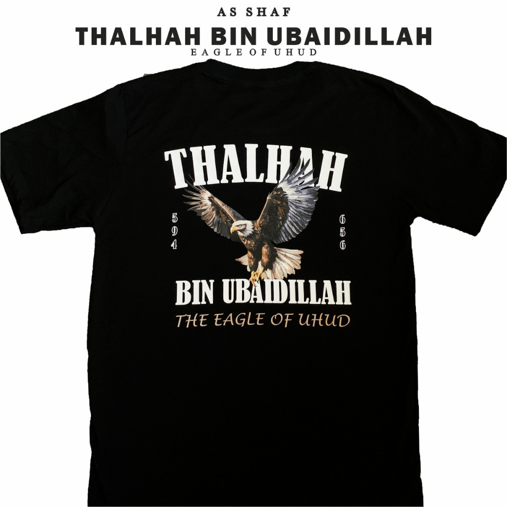 Kaos Pria Muslim Keren – Kaos Thalhah Bin Ubaidillah Asshaf | T-Shirt Dakwah Islami Kekinian