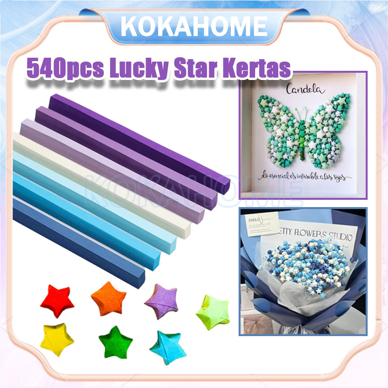 540 Kertas Origami Bintang Warna Origami Star Paper/Kertas Bintang Warna Warni/Origami Bintang