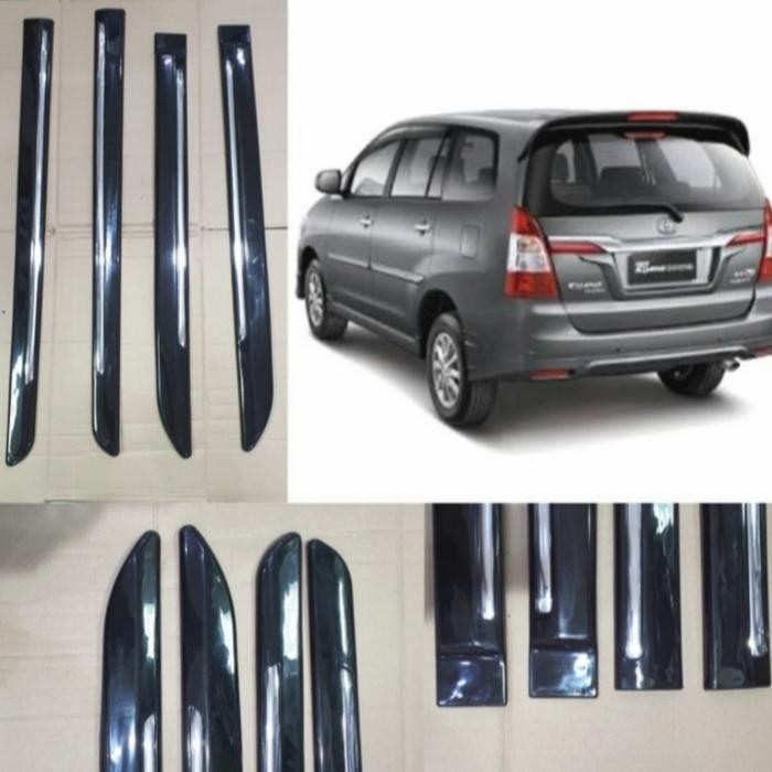 Toyota List Body Samping Mobil Grand Innova 2012-2015 Model Tempel Lem Perekat 3M Bahan ABS Hitam Pu