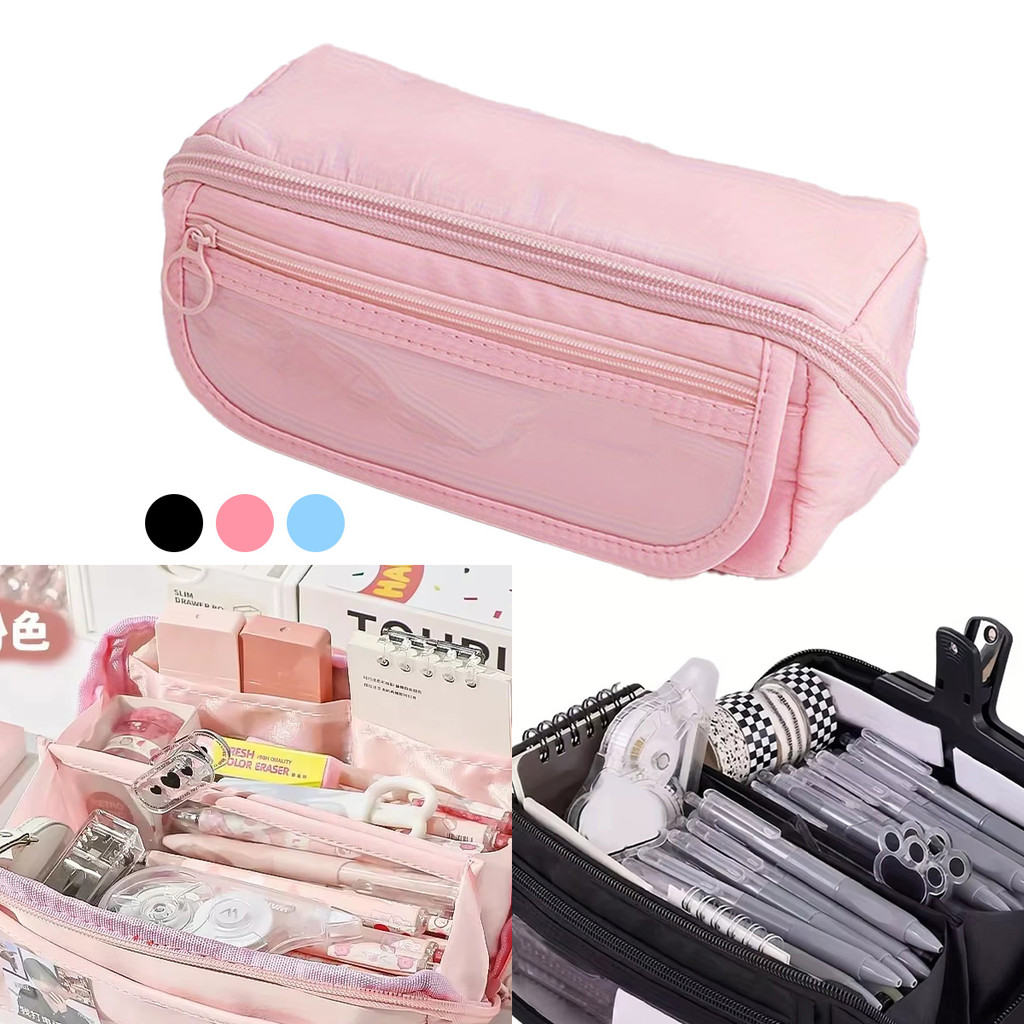 

Lapisan Dalam Anti Bocor/Desain Flip Cover/Kotak Alat Tulis Kapasitas Super/Portabel SMP-SMA