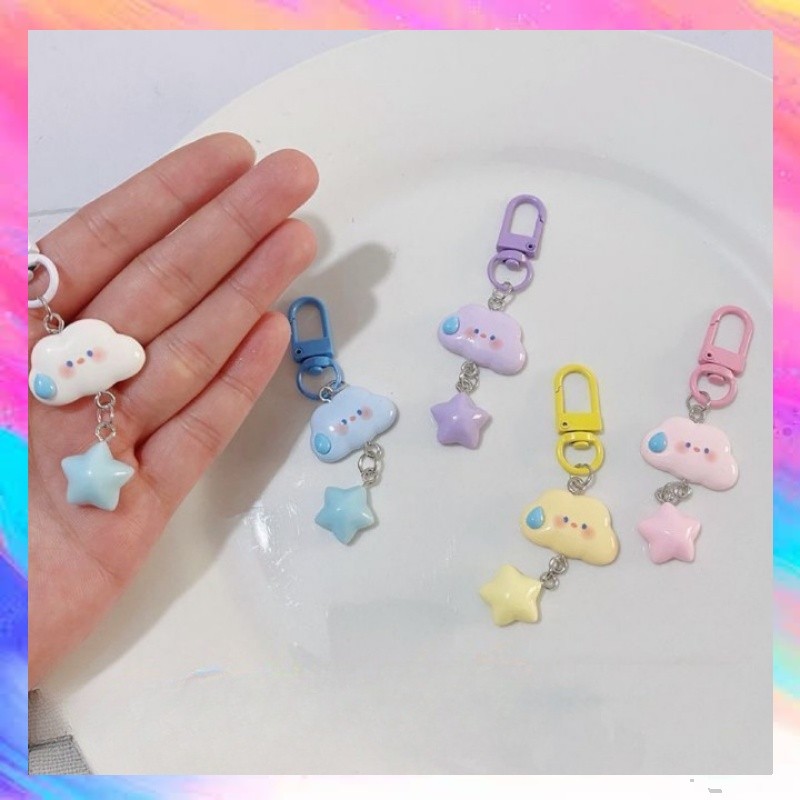 Gantungan Kunci Bintang Gaya Korea Warna-warni Tas Sekolah Rose Pink Keychain Mini Couple - GF0642