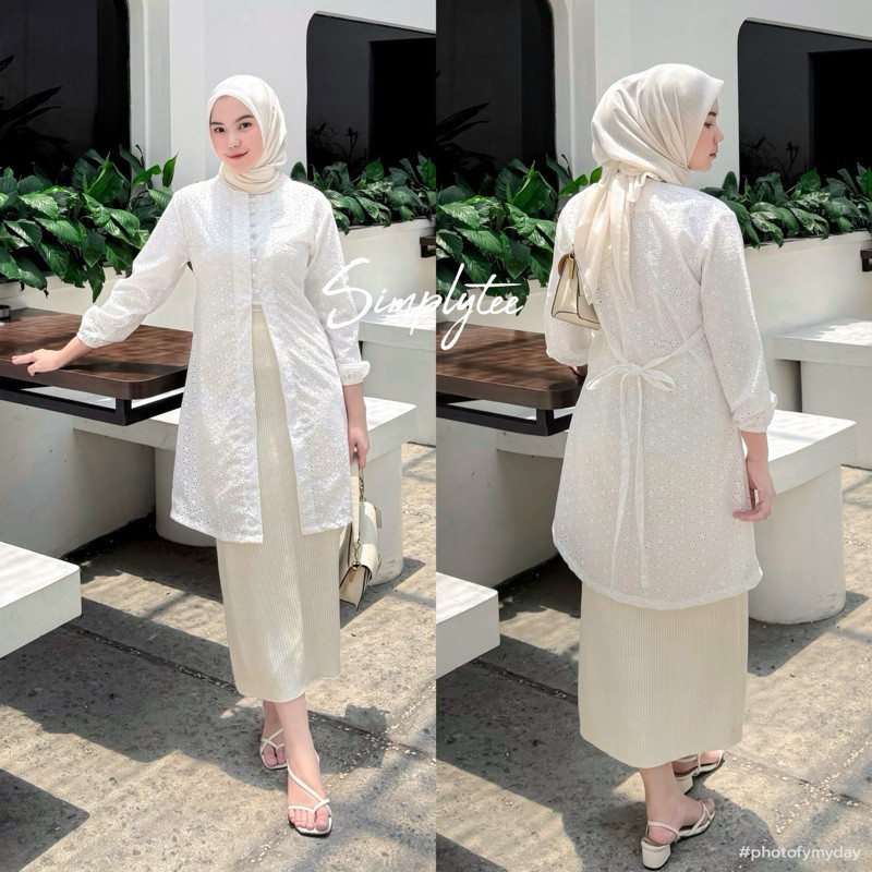 KALIIDRI SIMPLYTEE - Mazaya Tunik Embroidery / Tunik Brukat / Tunik Katun Bordir / Kebaya Modern / B