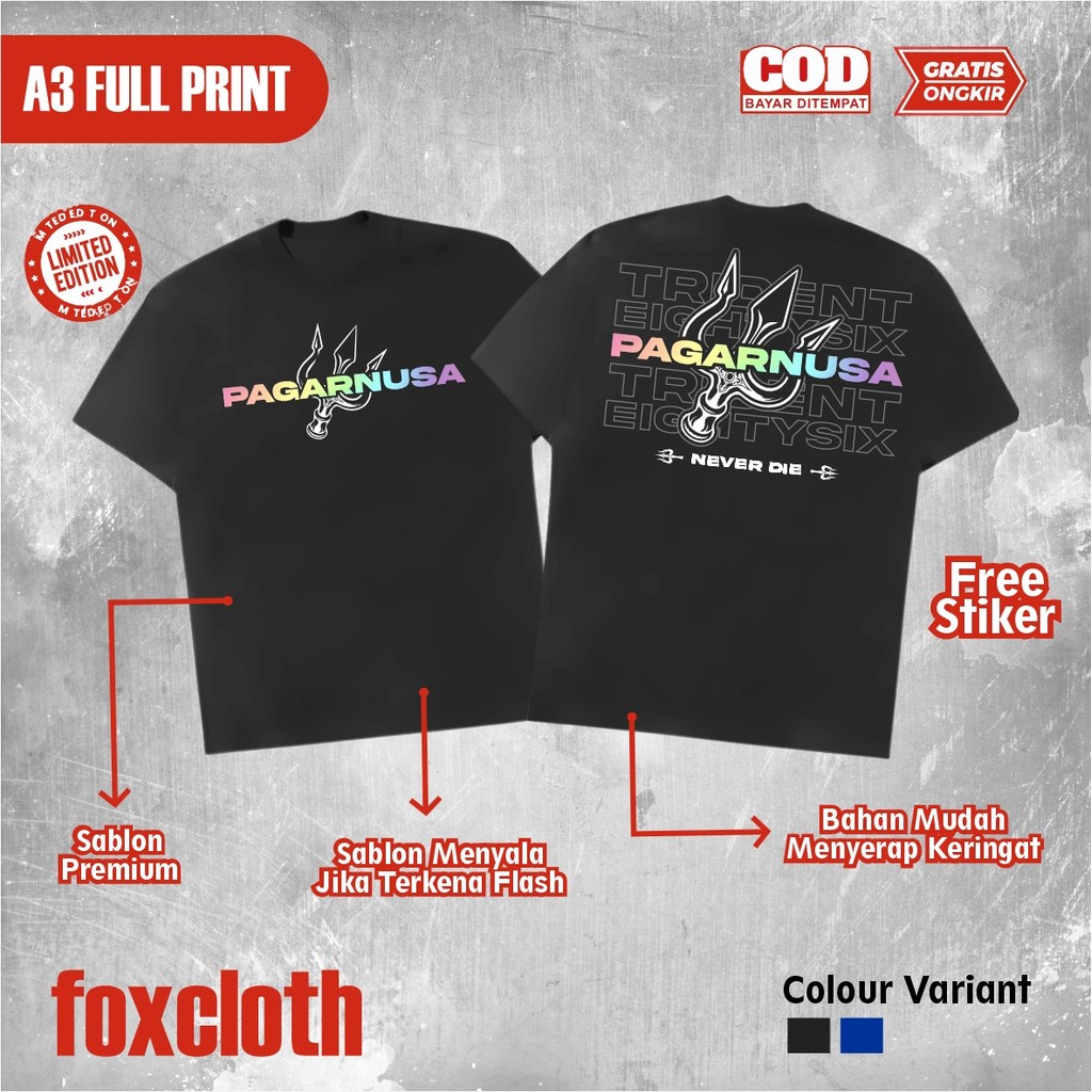 KAOS PAGAR NUSA MENYALA RAINBOW PAGAR NUSA NEVER DIE KAOS DISTRO PAGAR NUSA - KAOS PAGAR NUSA MENYAL