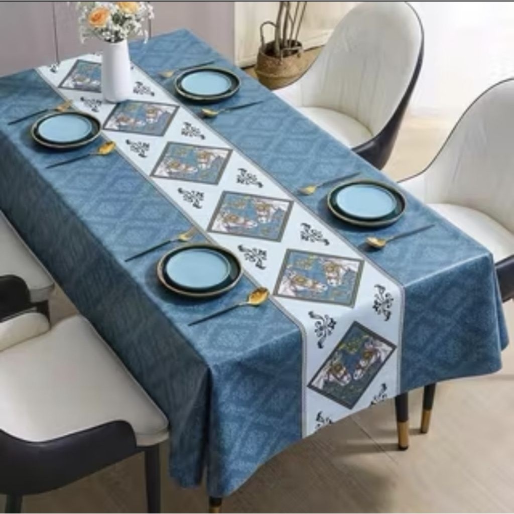 

Taplak Meja Makan Anti Air Waterproof Ukuran 137cm x 183cm Bahan PEVA Tahan Air