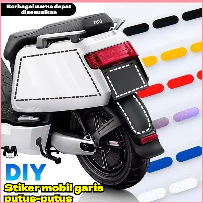 

Stiker Mobil Garis Titik DIY Dekorasi Kendaraan Listrik Aksesori Mobil Baterai Jahitan Stiker Helm Mobil Sepeda Motor