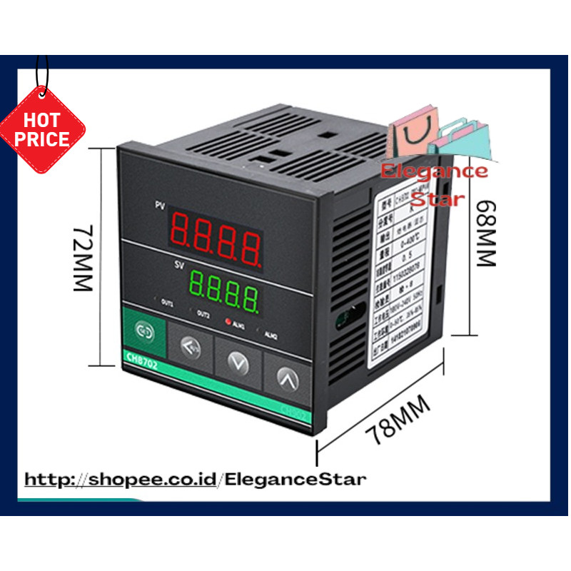 Dual Output SSR+Relay CHB402 CHB702 CHB902 Thermostat Digital Display Intelligent Universal Input Te