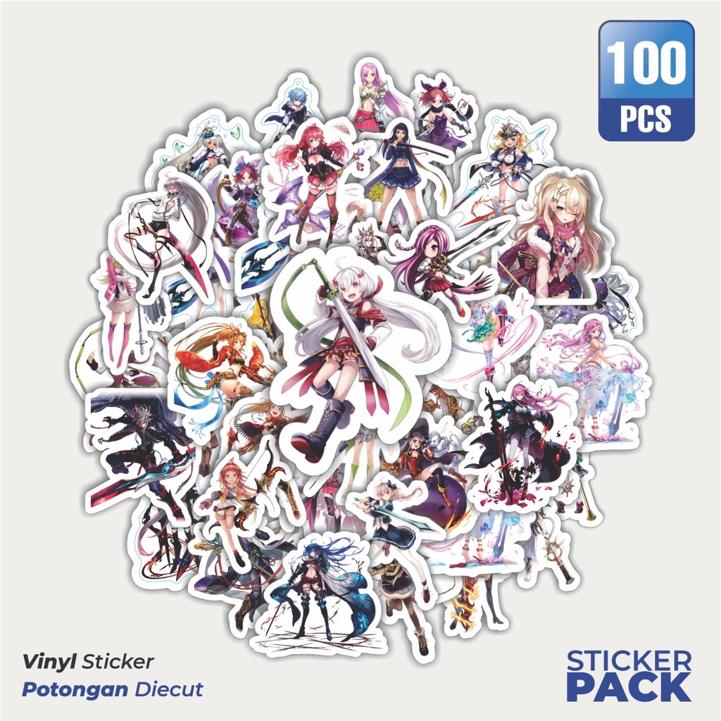 

100 PCS STIKER Stiker Game Series Phantom Of The Kill Karakter Mix 1 Waterproof Aesthetic- Untuk Laptop, Motor, dan Helm - Paper Stationery Pack