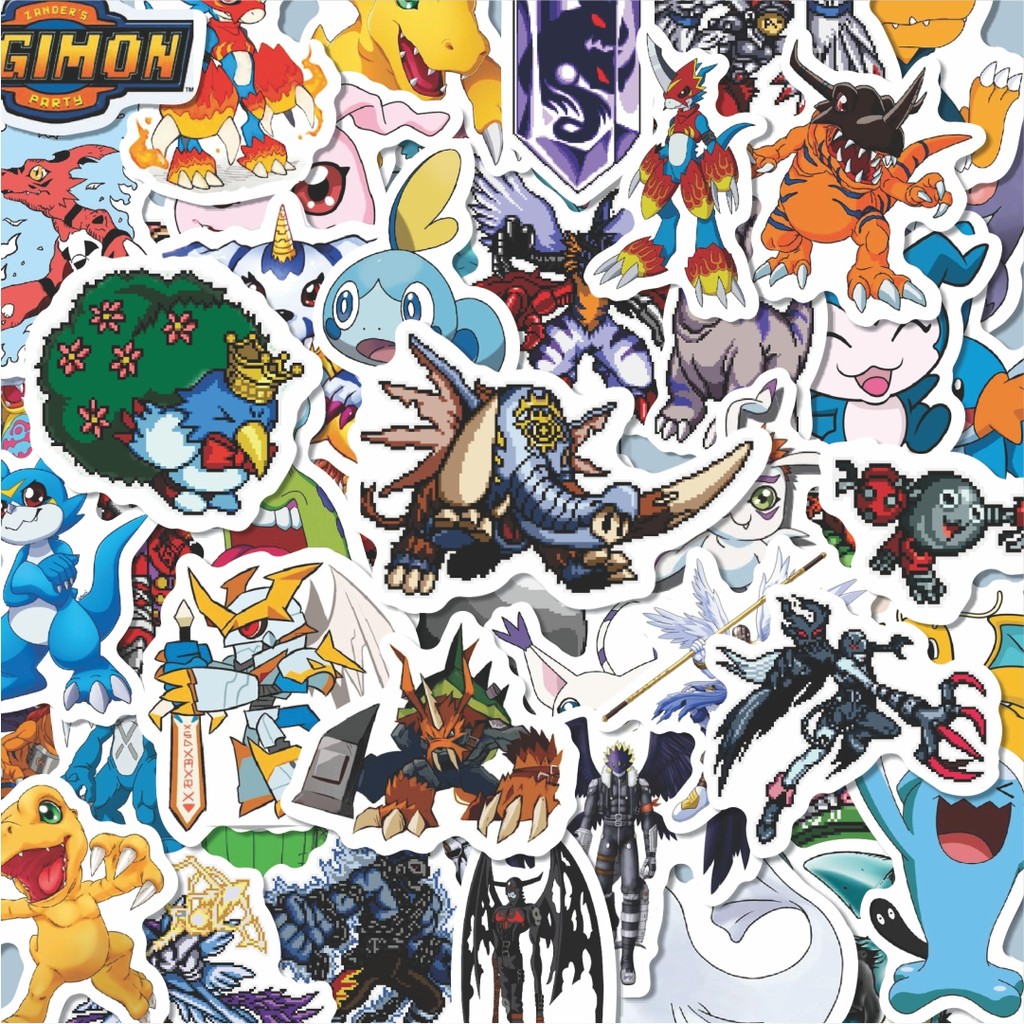 

100PCS Lucu Stiker Pixel Digimon V73 Stiker Aesthetic Stiker Anti Air Stikers Berperekat Waterproof sticker decal buat Motor Helm Buku Journal Koper Casing HP Laptop Botol Minum Hadiah anak