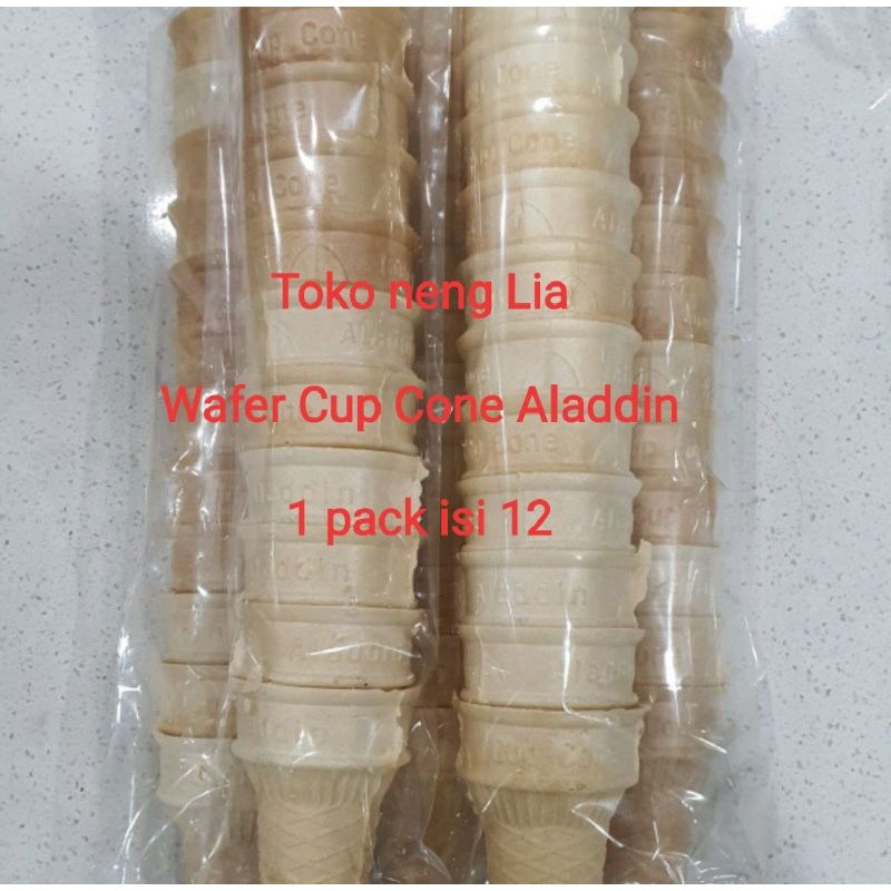 

Emama.store Cup Cone Ice Cream Wafer Aladdin / cup cone es ( 1 plastik isi 12)