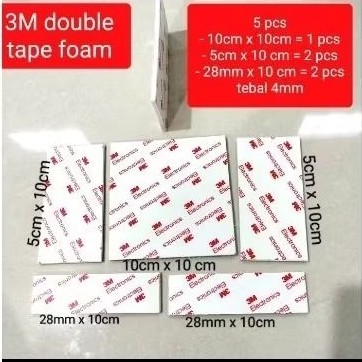 5 pcs double tape 3M Electronics tape foam double tape super kuat