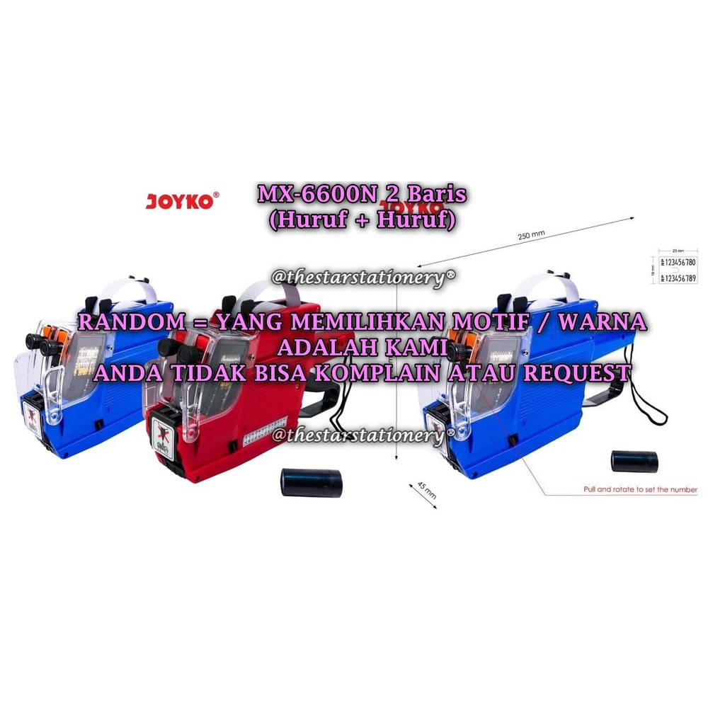 

(1 Biji) GROSIR Labeller JOYKO MX-6600N Number 2 Baris / JOYKO Labeller Alat Label Harga MX-6600N