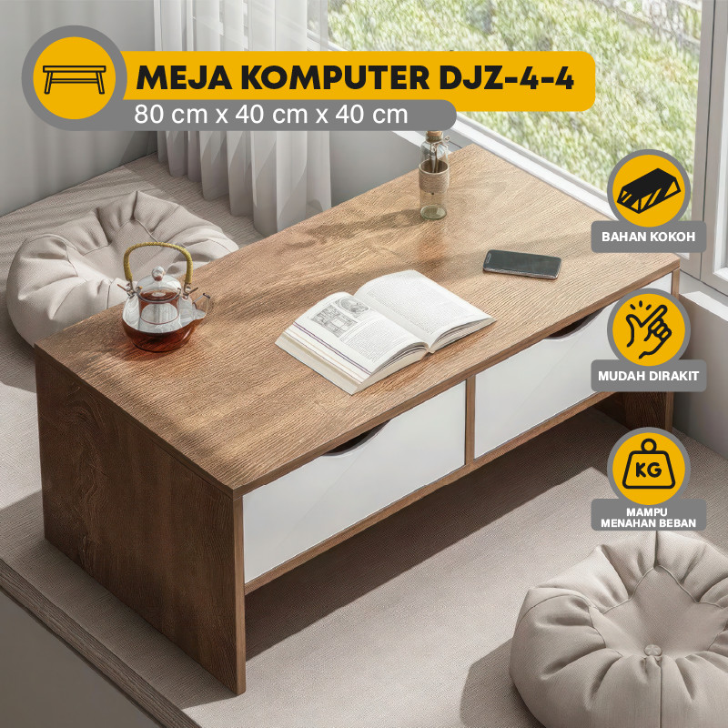 Meja Lesehan Kayu Meja Komputer Meja Tv Minimalis Meja Kayu 2 Laci Meja Minimalis
