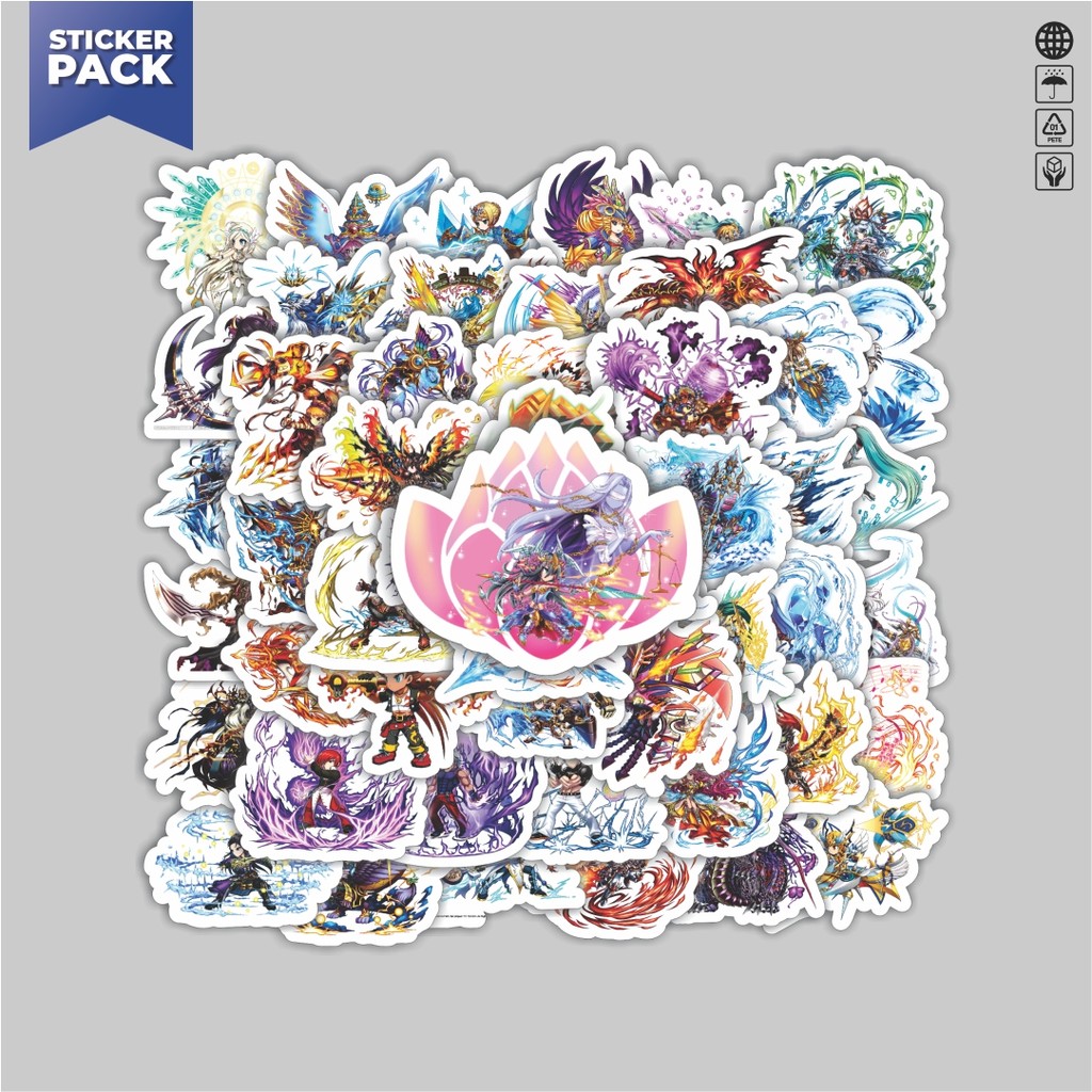 

[100PCS]Stiker Pack Stiker Game Series Brave Frontier Karakter Mix 2 Aesthetic Vinyl Anti Air Dekorasi Sticker Laptop Buku Journal Koper Helm Casing HP Gitar Helm Skateboard