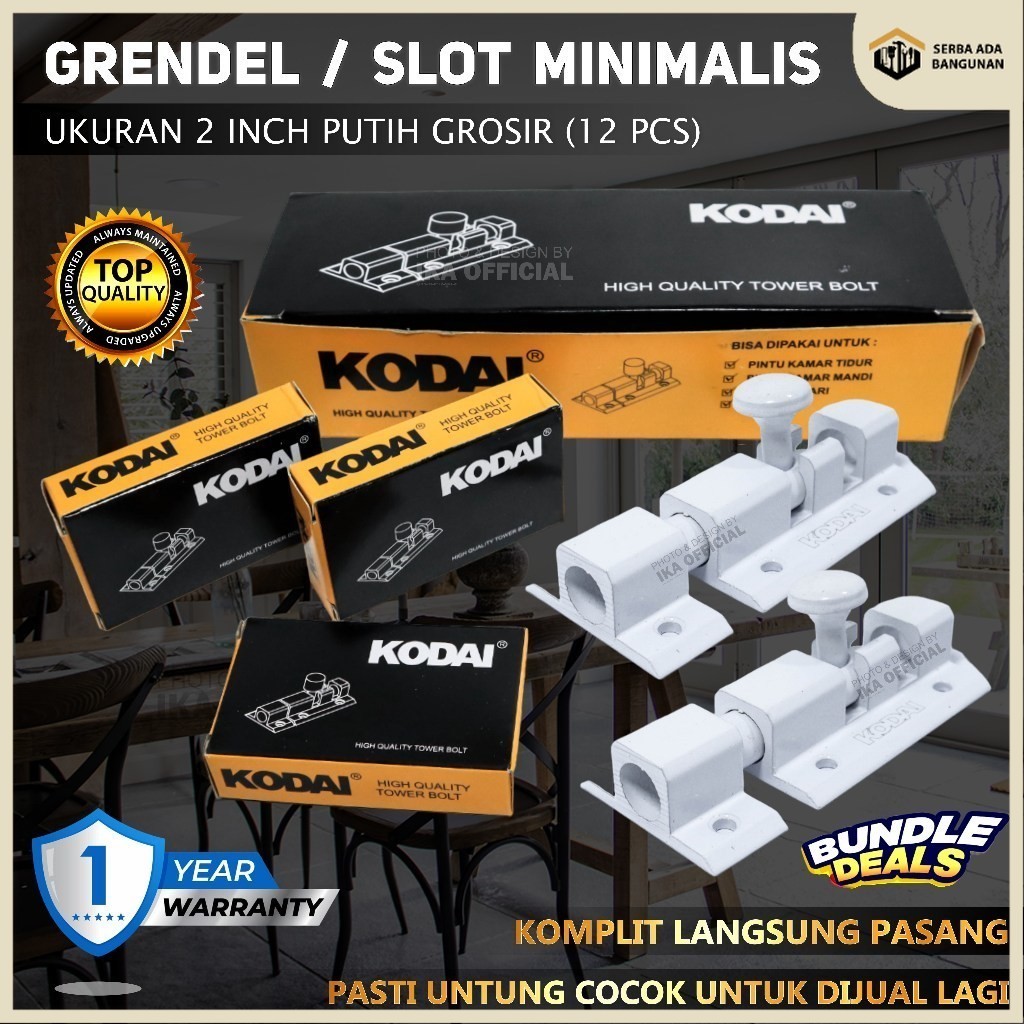 SAB (12 pcs) GROSIR Grendel 2" Slot Gembok Pengunci Pintu Rumah Kuat Anti Karat Dan Awet / Termurah 
