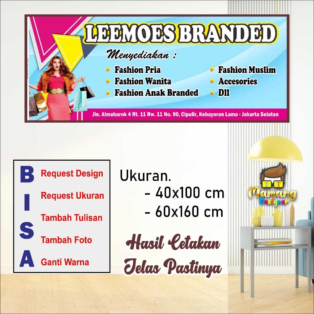 backdrop Custom Spanduk Banner MMT Toko Fashios atau Toko Baju bb