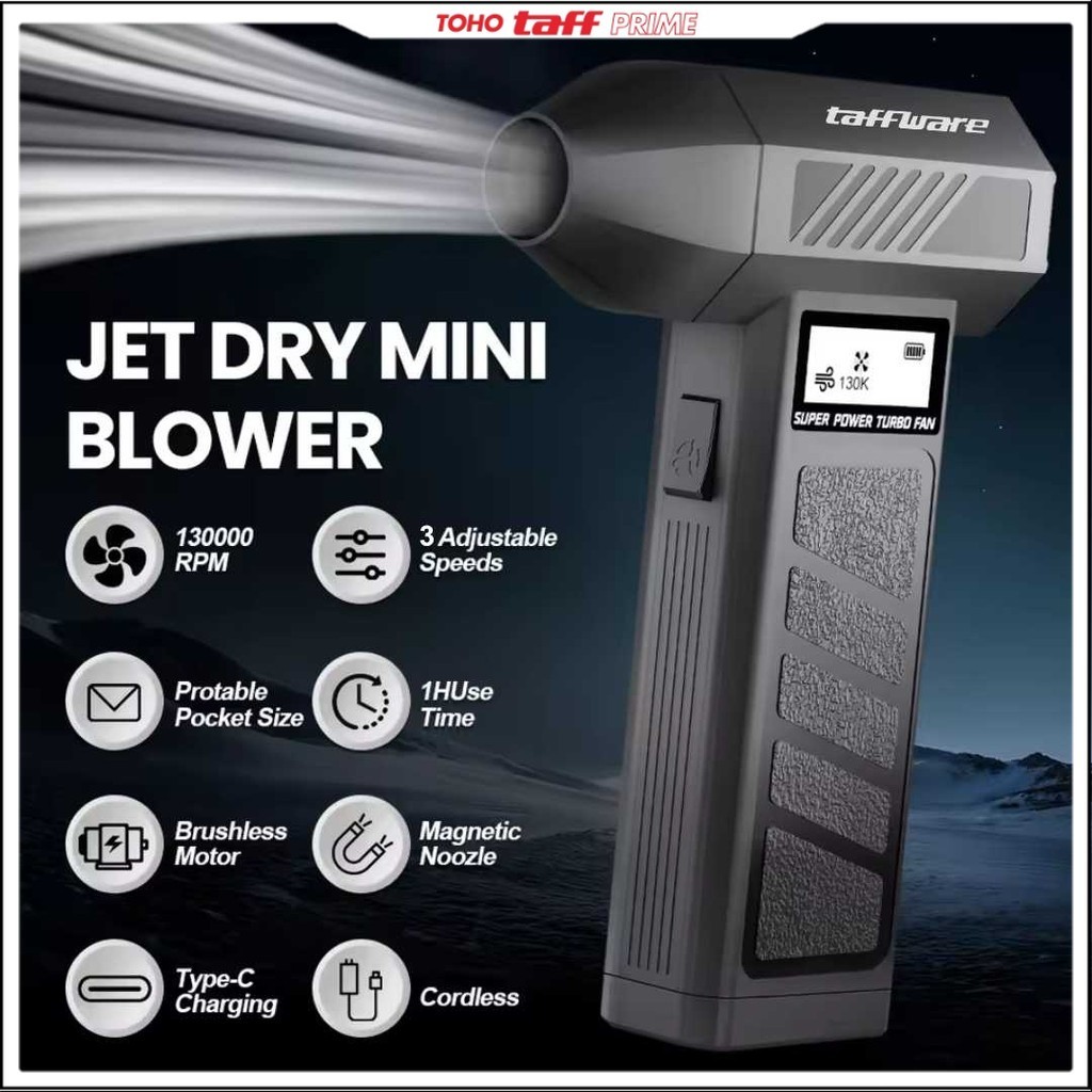 Taffware Mini Turbo Violent Air Blower Cordless Jet Portable 130000RPM - PAR-13