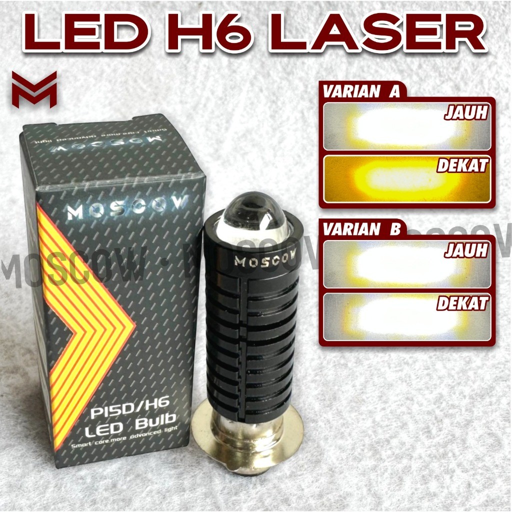 LAMPU LED DEPAN SOKET H6 LASER GUN LASER GUN LAMPU PUTIH KUNING HIGH LOW LAMPU UTAMA HEADLAMP MOTOR 