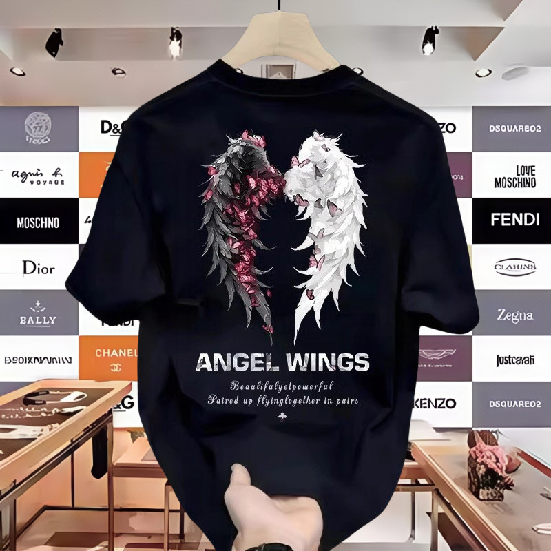 Chrome Hearts Angel and Demon Kaos Pria Distro Original 100%  Oversize Boxy Fit T Shirt Vintage 20s 
