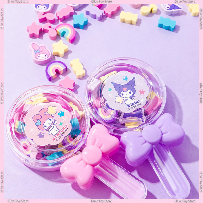 

iiGEN Kuromi Student Stationery Lollipop Eraser Student Specific Shavings Free Clean Pencil Eraser Cartoon Cute Children Eraser