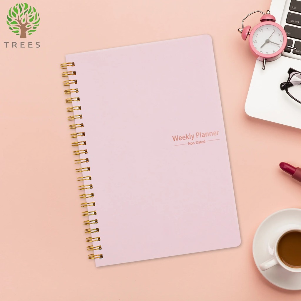 

Spiral Undated A5 Weekly Notebook Planner Agenda, Ntationery Office School Supplies, Record Daily Plan to Achieve
