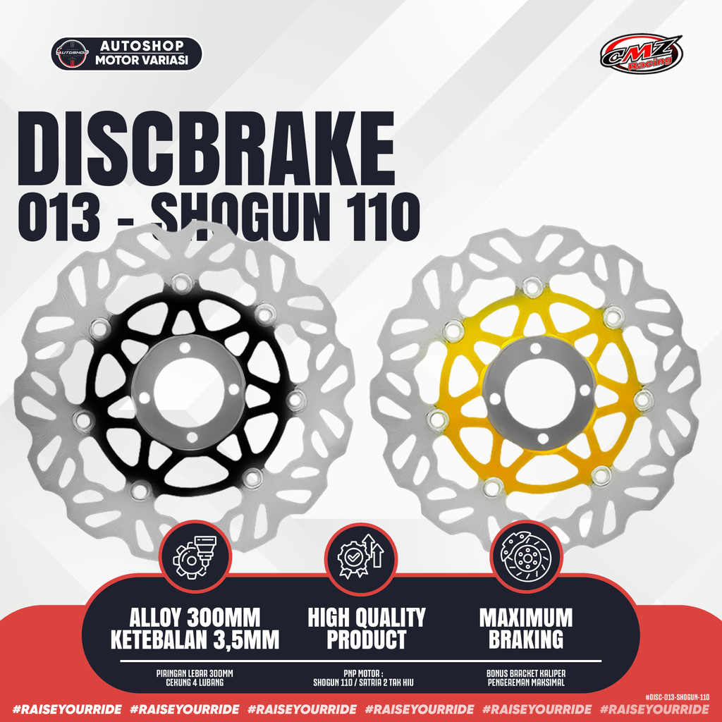 Cakram Depan 300MM PSM Cekung 4 Hole Shogun 110 Satria Hiu