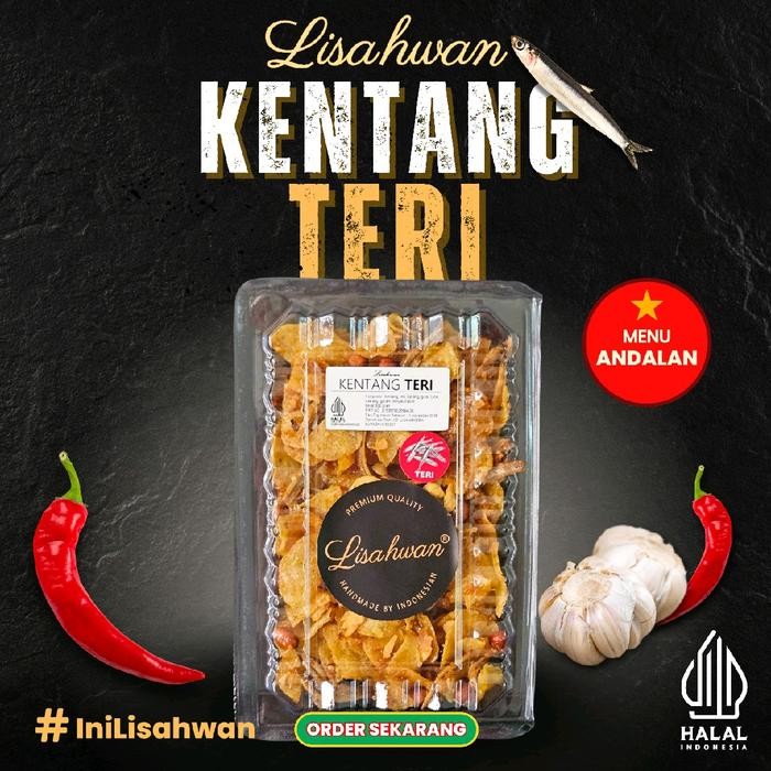 

KENTANG TERI LISAHWAN. 320 Gram - Cemilan Gurih Pedas Terlaris