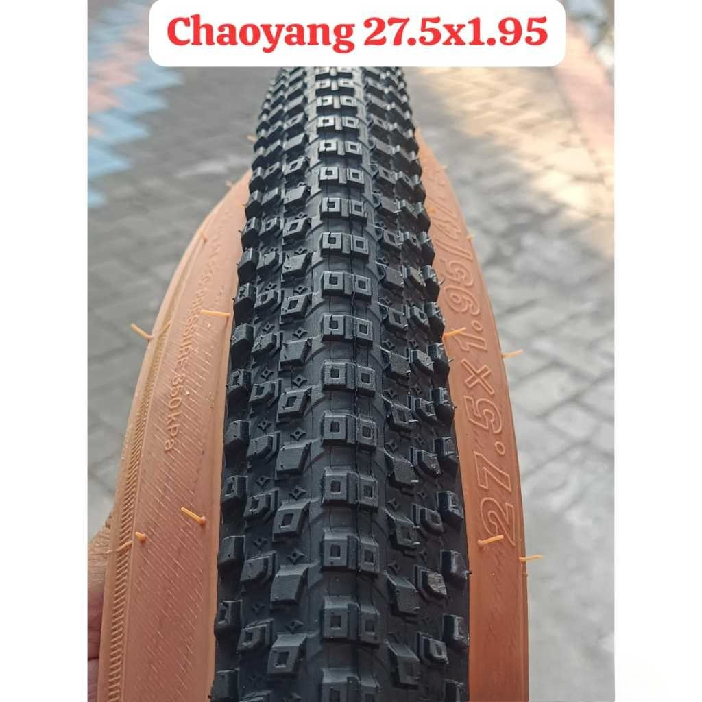 Ban Luar Sepeda Chaoyang 27.5x1.95 Tanwall Skinwall Coklat Premium Original Non Foldable Wire Bead T
