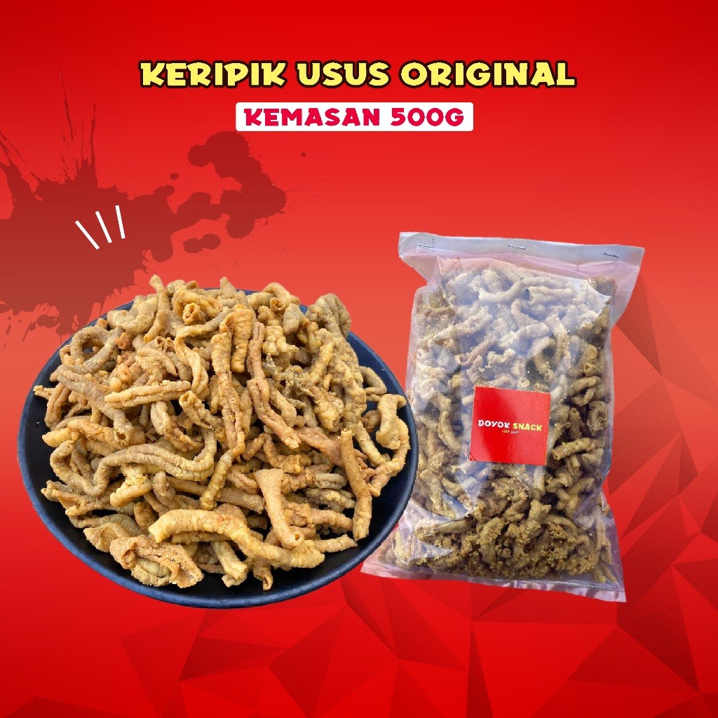 

TERBARU 500G Keripik Usus Ayam Original Doyok Snack Jaya Makmur 2 Kripik