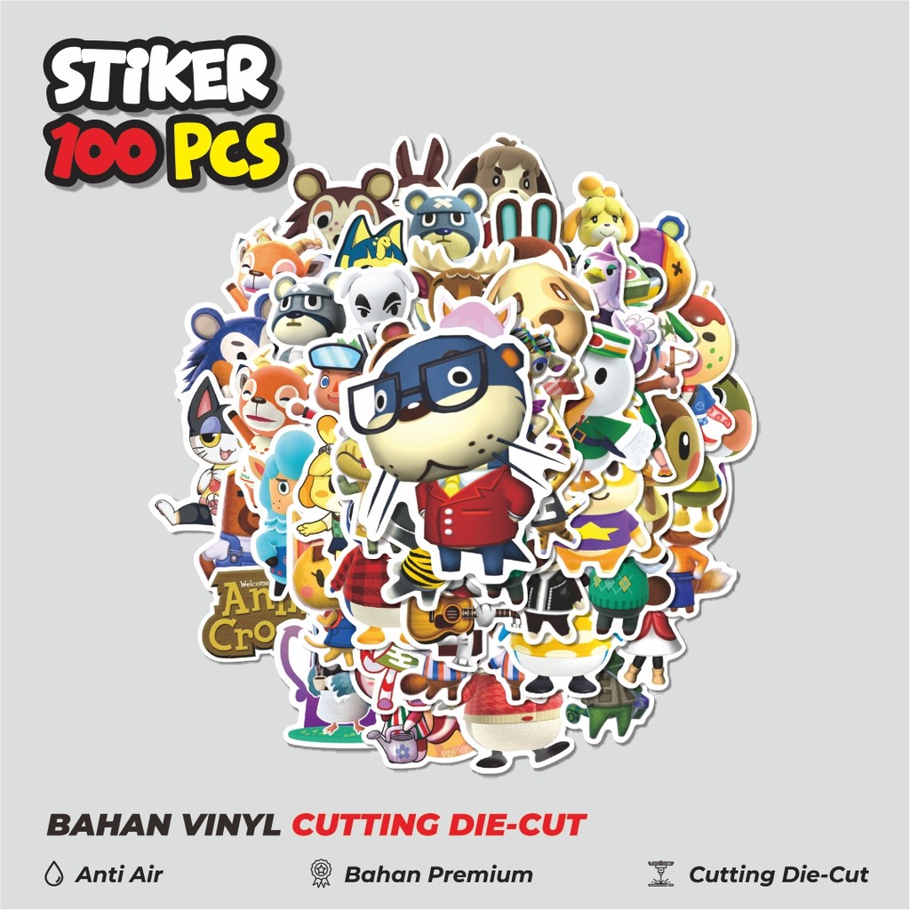 

Terbaru! 50 pcs Stiker Game Animal Crossing Nintendo Char Mix 1Dekorasi Lucu Kreatif untuk Notebook, Skateboard, HP