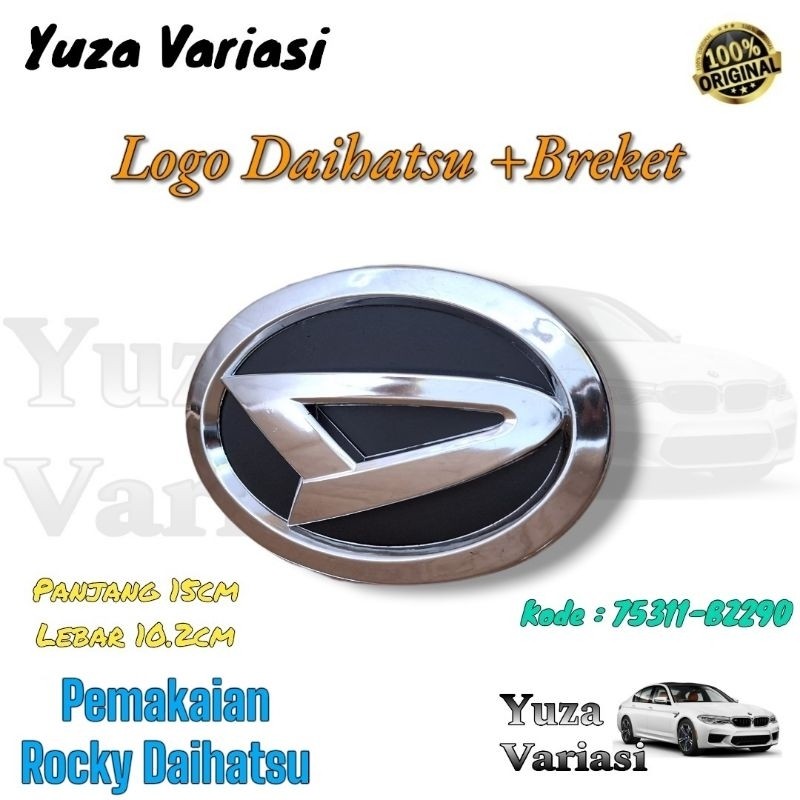 Logo Depan Gril Komplit Mobil Rocky Original Daihatsu // logo emblem depan daihatsu Rocky chrome 15c