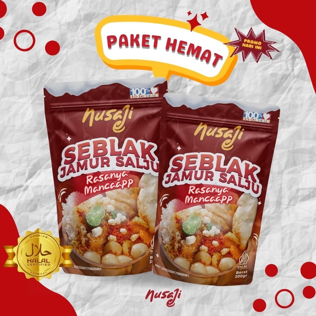

Nusaji - Paket Hemat Seblak Instant Jamur Salju