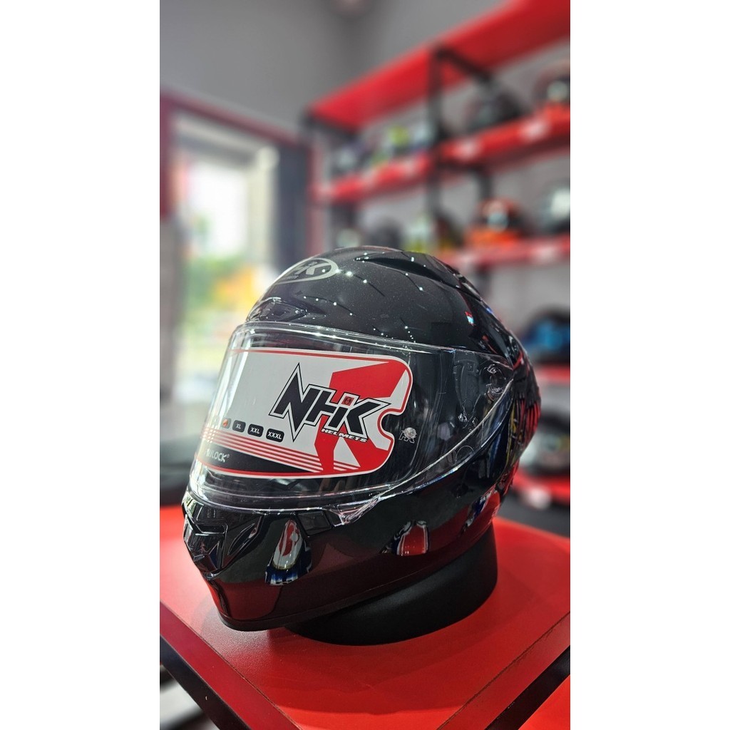 Helm Motor Full Face - NHK GP-R Tech Race Solid Special Edition Black Gloss