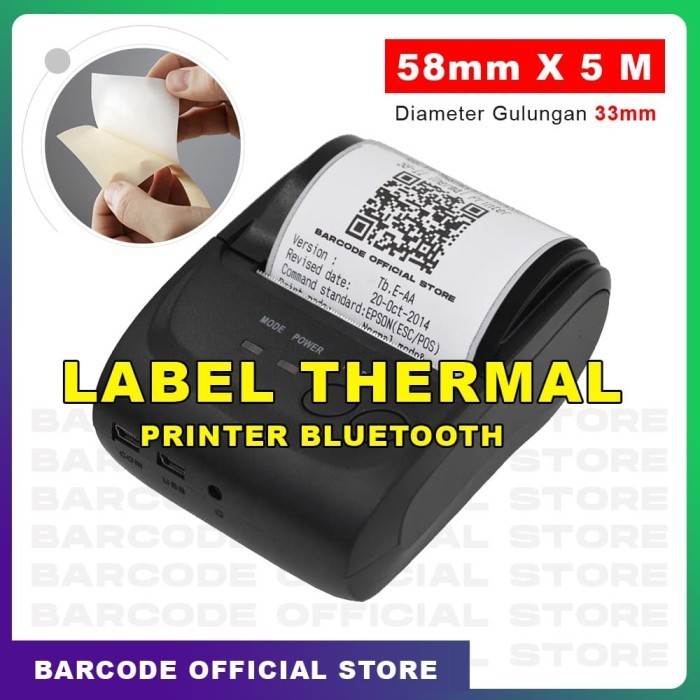 

Label Thermal 58 X 5 M Continues - Printer Bluetooth Cetak Alamat -TMA69