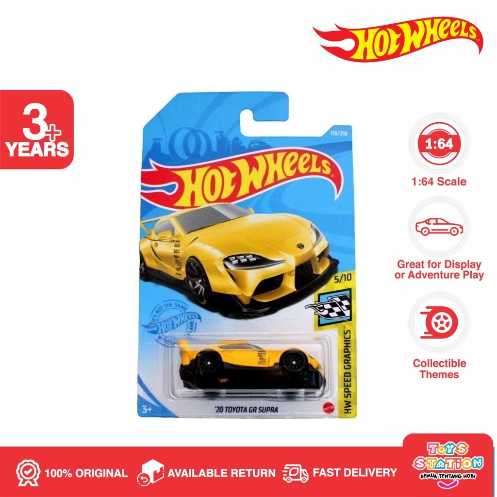 Hot Wheels 20 Toyota GR Supra Hw Speed Graphics Yellow