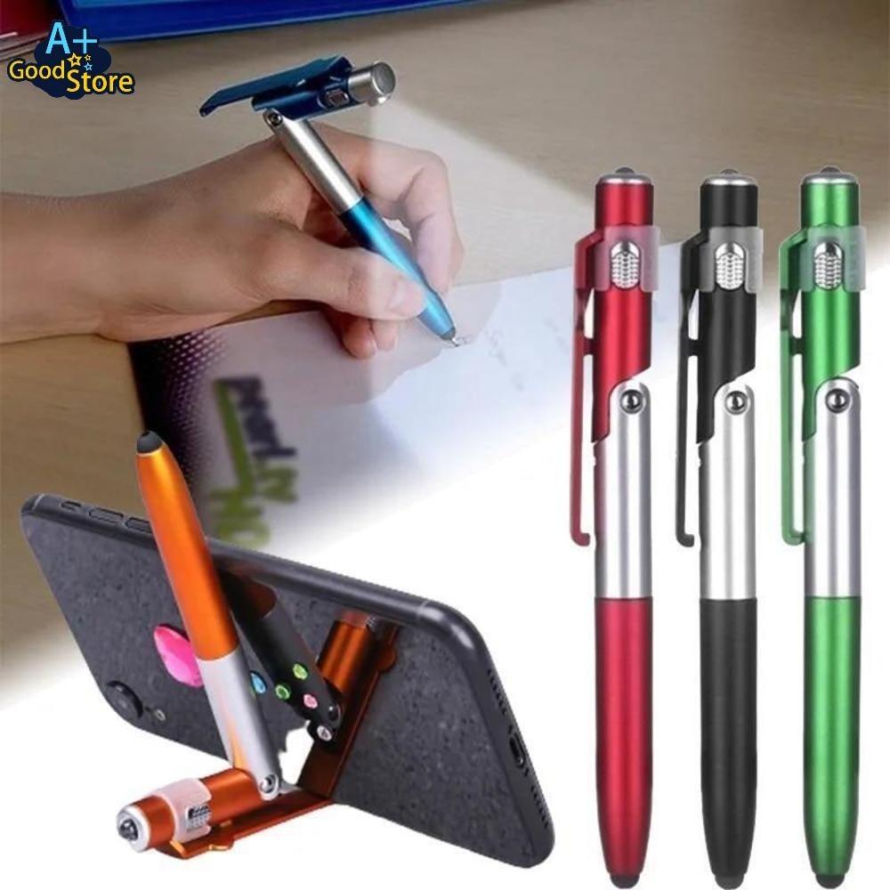

4 In 1 Multifunction Ballpoint Pen With Led Light Folding Phone Holder Touch Screen Stylus Office School Student Stationery