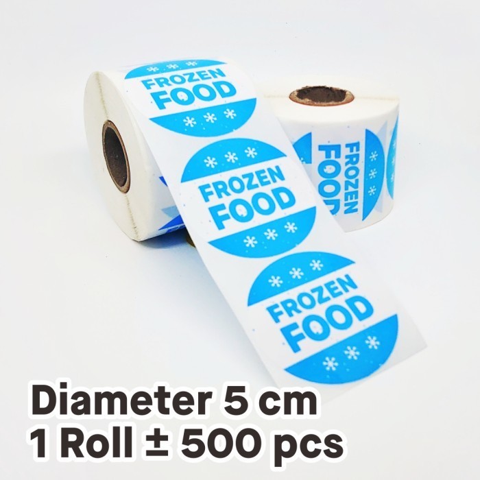 

Label Sticker Frozen Food Kemasan Makanan Beku diameter 5 cm (1 roll isi ±500 pcs)