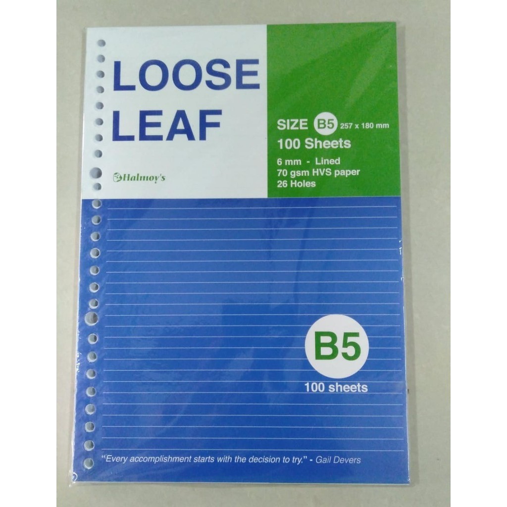 

Loose Leaf Kertas Isi File Binder Halmoy refill binder B5 isi 100 lembar