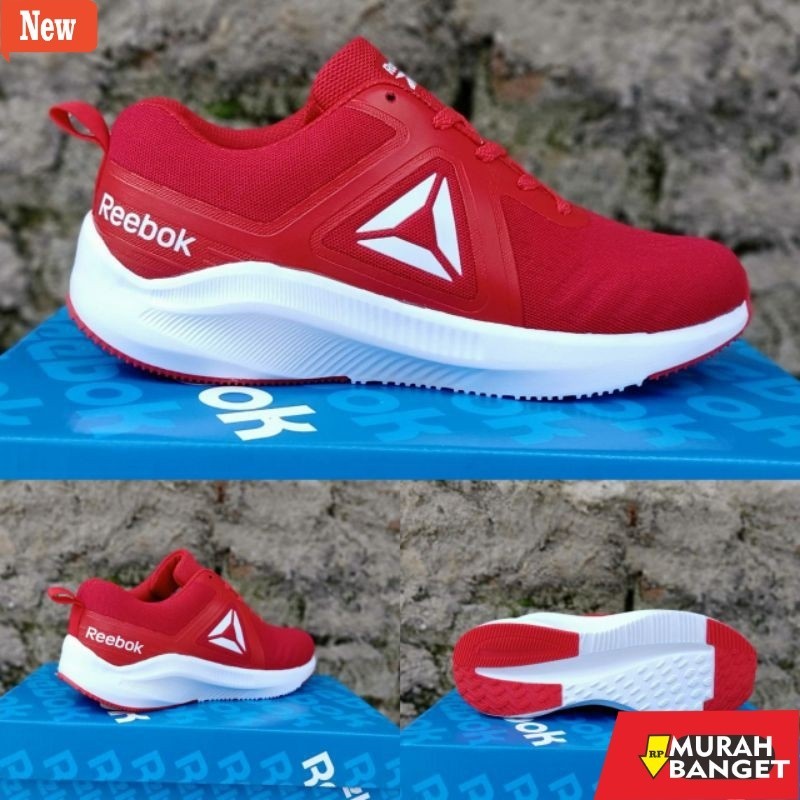 sepatu lari wanita rekomendasi Sepatu RB wanita merah promo lebay ringan . olahraga joging senam aer