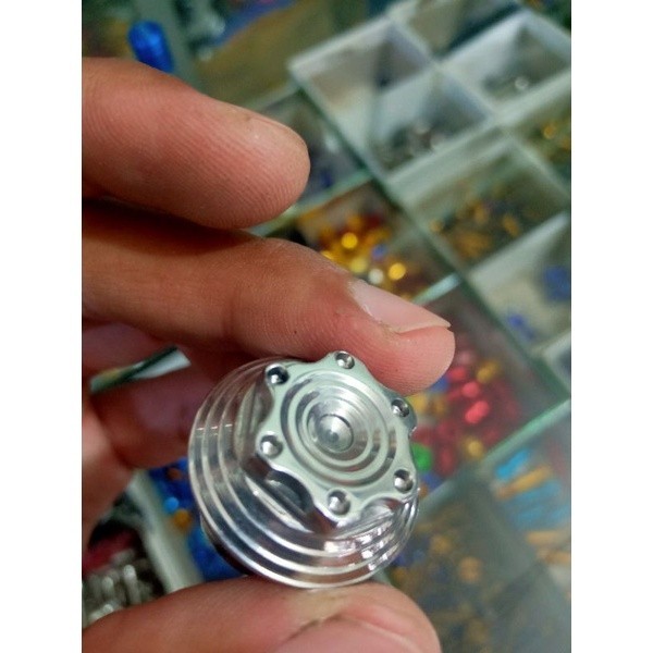 tutup oli model probolt new belimbing stenlis stainless crom honda yamaha kawasaki mio vario vixion 
