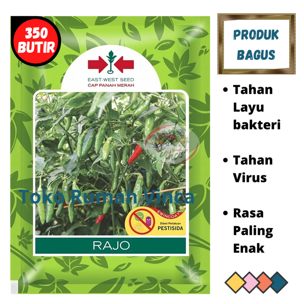 Benih Bibit Biji Tanaman Cabe Rawit Hijau RAJO 350 Butir dari Cap Panah Merah Cabe Rawit Setan
