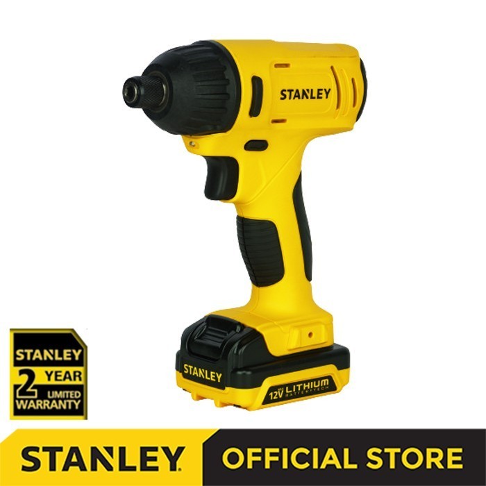 Stanley Mesin Bor Obeng Cordless Impact Driver Obeng Impact Baterai 10.8/12V 1.5 Ah SCI121S2