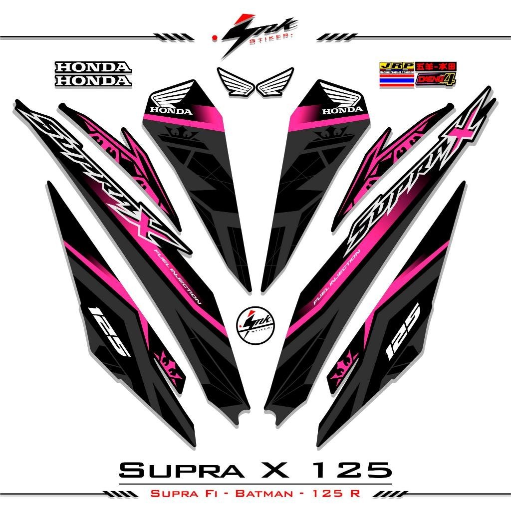 Striping Variasi Supra X 125 Fi 2018  Dasar Hitam Stiker Supra X Batman List Variasi