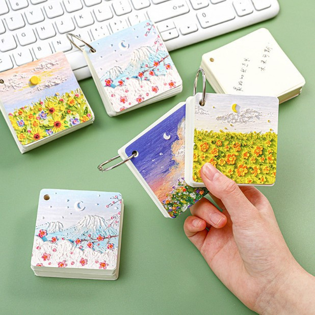 

Mini Notebook Ring Motif Nature Indah/Notepad dengan Gantungan/Memo Ring Notebook (FREE PLASTIK)