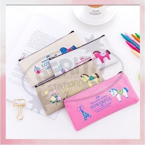 

TEMPAT PENSIL CUTE ROYAL HORSE TERBARU PENSIL CASE ZIPPER IMPORT