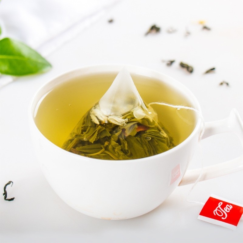 100PCS Pyramid Tea Bag Filter Nylon Tea Bag Single String Label Transparent Empty Disposable Nylon T