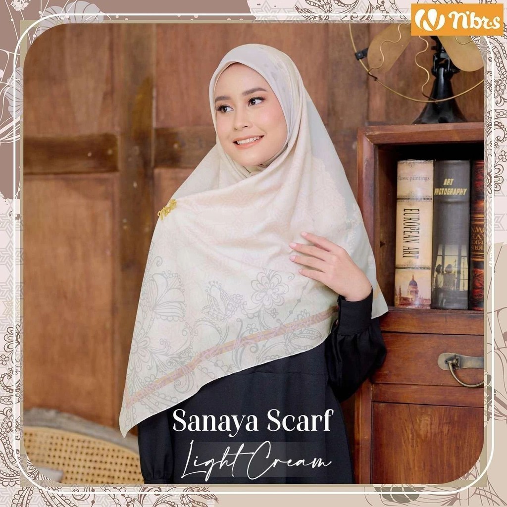 Sanaya Scraft Motif Hijab Wanita Dewasa Bahan Katun Voal Mudah Dibentuk Tidak Licin by Nibras