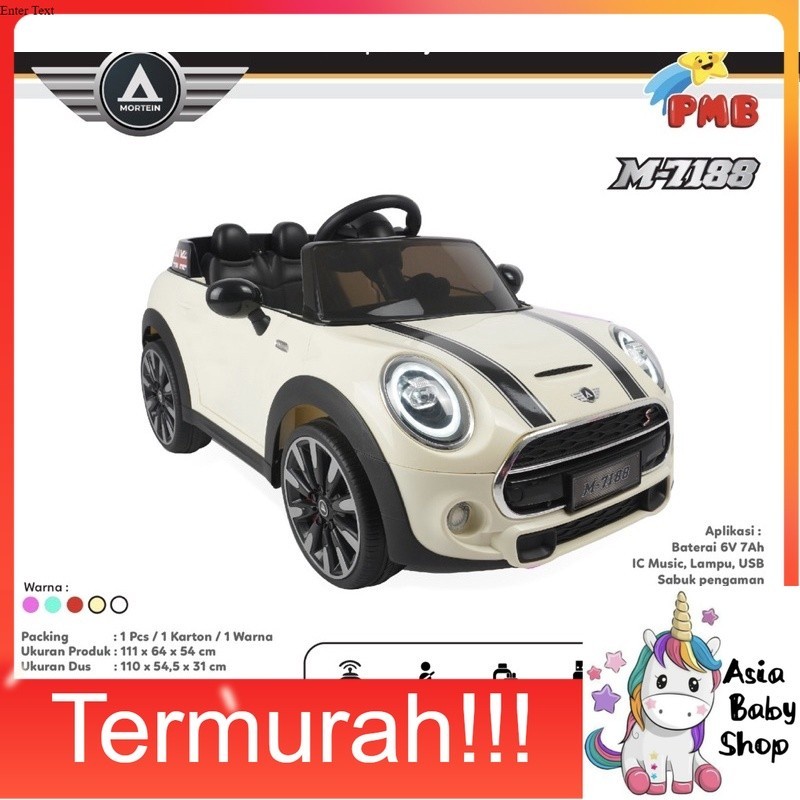 Mobil Aki Anak Mini Cooper PMB M-7188 M7188 Murah