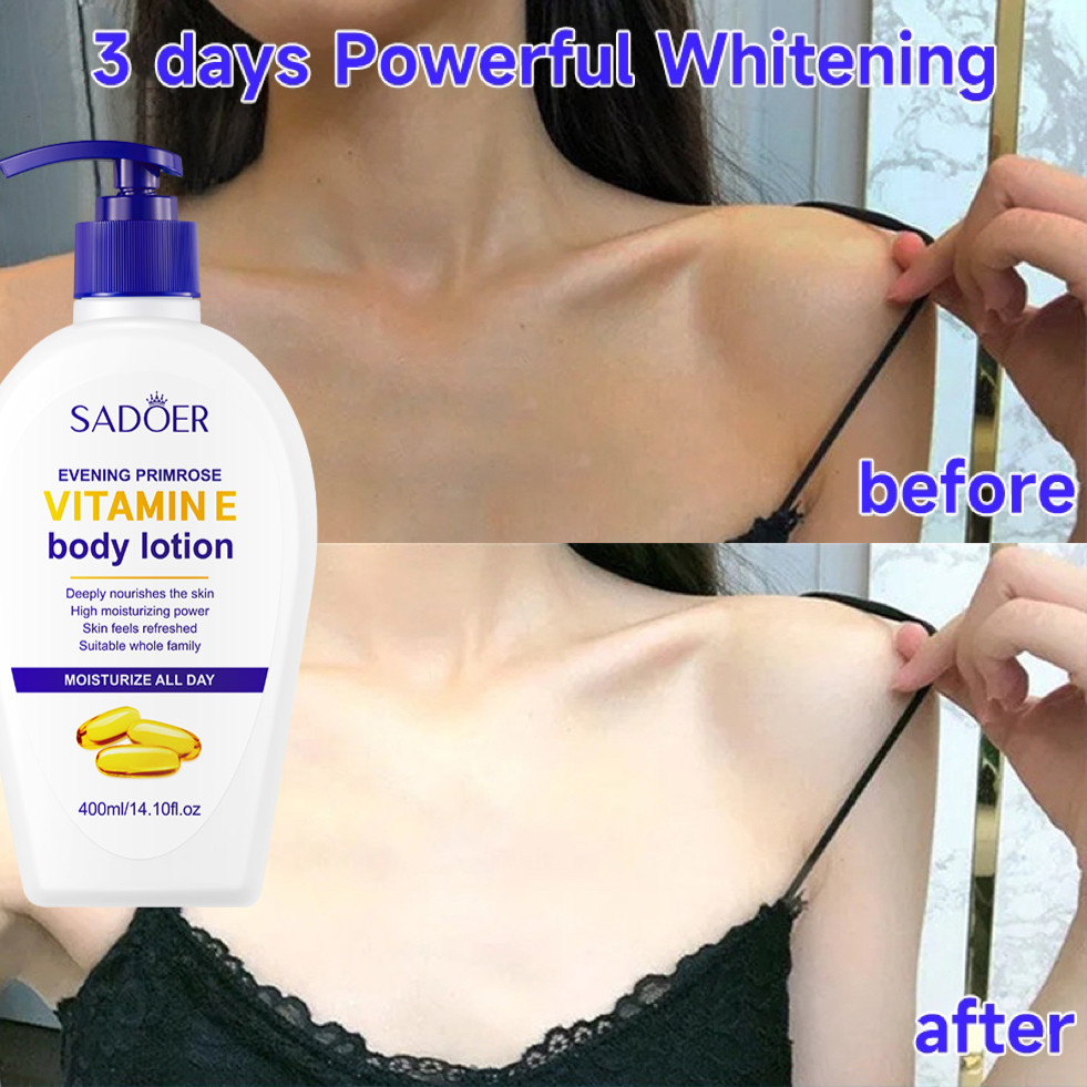 Vitamin E  Body Lotion 400ml Pemutih Badan Permanen Vaseline Hand Body Pemutih Moisturizing & Whiten